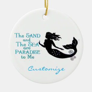 Sand and Sea Beach Mermaid Thunder_Cove Ceramic Ornament