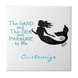 Sand and Sea Beach Mermaid Thunder_Cove Ceramic Tile
