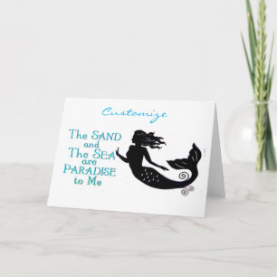 Sand and Sea Beach Mermaid Thunder_Cove Holiday Card