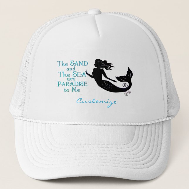 Sand and Sea Beach Mermaid Thunder_Cove Trucker Hat (Front)