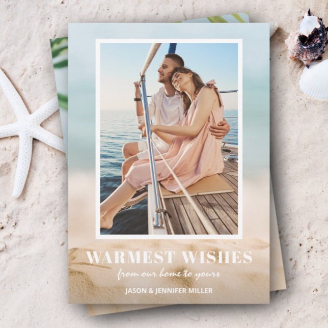 Sand and Sea Beach Photo Christmas Holiday Card (Creator Uploaded)
