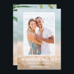 Sand and Sea Beach Photo Christmas Holiday Card<br><div class="desc">Share your favourite beach vacation photo or warm weather photo on our blurred sand and seas Christmas holiday card with your message in chic white text. Select Matte for heaviest paper and high definition for best print quality.</div>