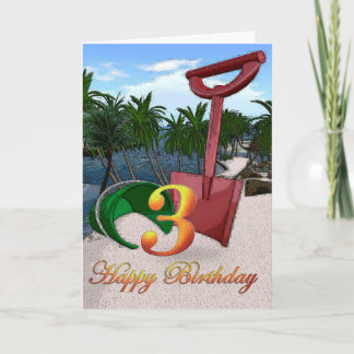 Sand and sea birthday tropical style card