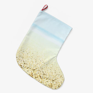 Sand and Sea Calm Coastal Large Christmas Stocking
