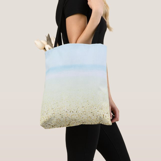 Sand and Sea Calm Coastal Tote Bag (Close Up)