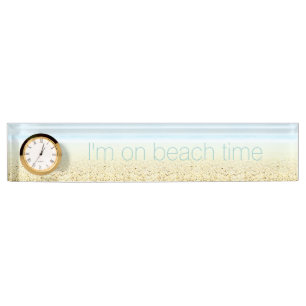 Sand and Sea 'On Beach Time' Calm Coastal Nameplate