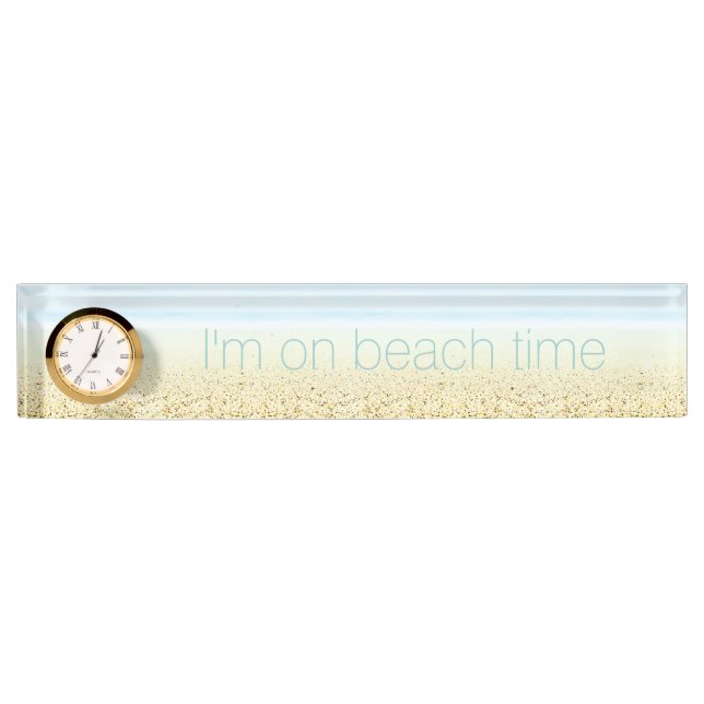 Sand and Sea 'On Beach Time' Calm Coastal Nameplate (Front)