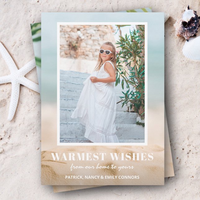 Sand and Sea Photo Christmas Holiday Card (Creator Uploaded)