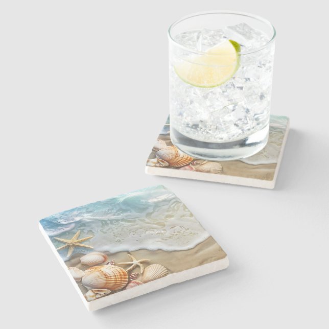 Sand and Sea Stone Coaster (Side)