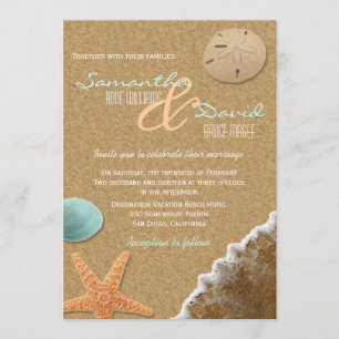 Sand and Shells Beach Wedding Invitation