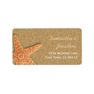 Sand and Shells Starfish Beach Theme Label