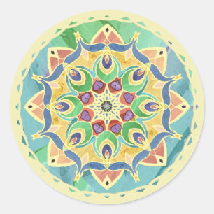 Sand and Silk Peace Pastel Mandala Sticker