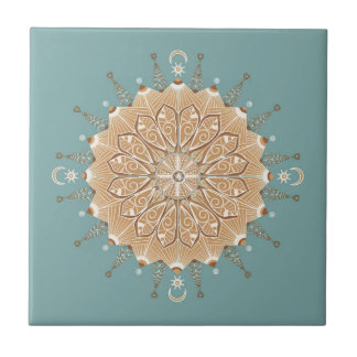 Sand and Turquoise Decorative Ceramic Tile