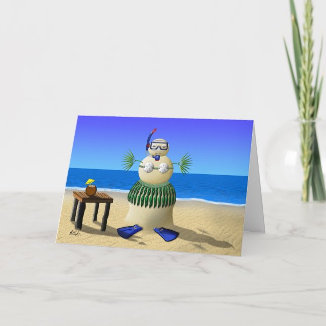 Sand Babe Holiday Greeting Card (Front)