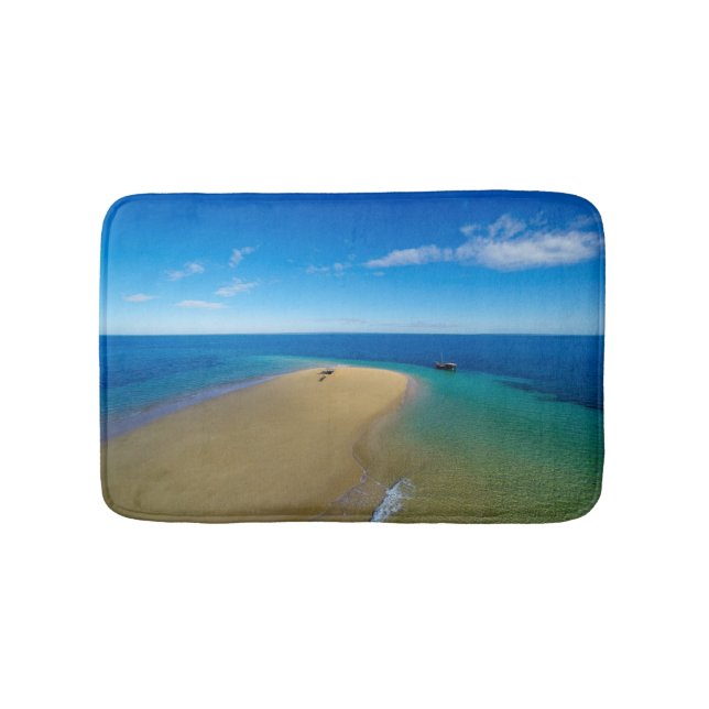 Sand Bar And Dhow | Ibo Island, Mozambique Bath Mat (Front)