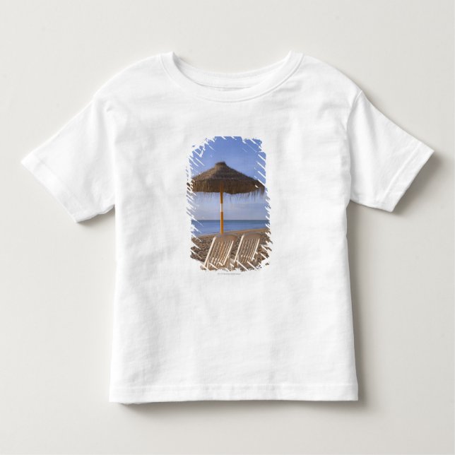 Sand Beach Chairs with Umbrella Toddler T-Shirt (Front)