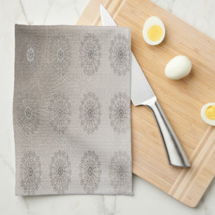 Sand-beach floral textile patterned art tea towel