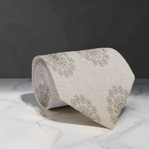 Sand-beach floral textile patterned art tie