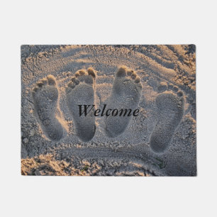 Sand Beach Footprints Doormat
