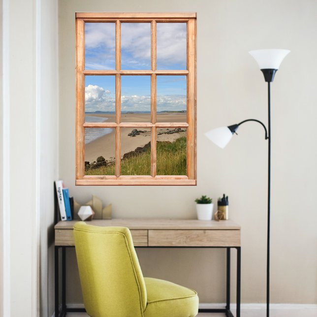 Sand Beach, Sea, and Sky View from a Window Poster (Creator Uploaded)