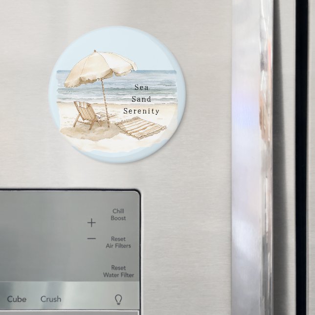 Sand Beach Serenity Umbrella Magnet (In Situ (Fridge))