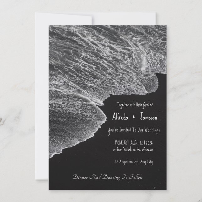 Sand Beach Wedding Invitations (Front)