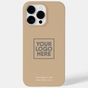 Sand Beige Custom Logo Business Corporate Company Case-Mate iPhone 14 Pro Max Case