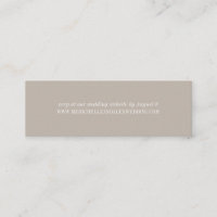 Sand Beige Minimalist Wedding Website RSVP Cards