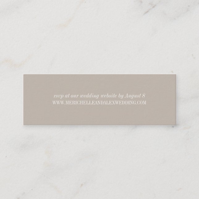 Sand Beige Minimalist Wedding Website RSVP Cards (Front)