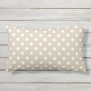 Sand Beige Polka Dot Outdoor Lumbar Cushion