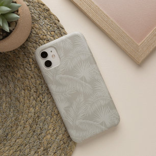 Sand Beige Tropical Botanical Palm Leaves Pattern iPhone 13 Case