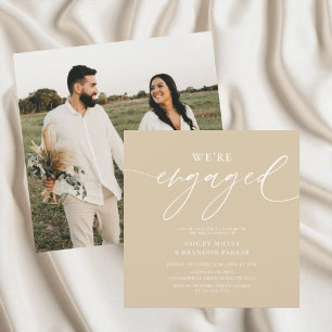 Sand Boho Engagement Party Square Invitation