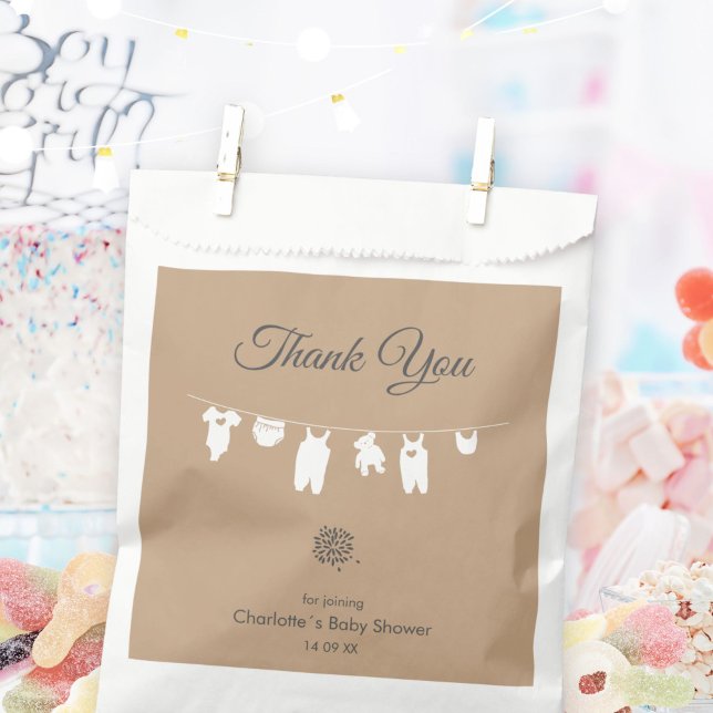 Sand Boho Minimalist Gender Neutral Baby Shower Favour Bag (Sand Boho Minimalist Gender Neutral Baby Shower Favor Bag ©Susanne Sachers - Sunny Mind 🌞)