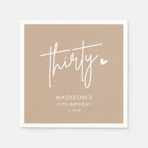 Sand Boho Thirty 30th Adult Birthday Party Napkin
