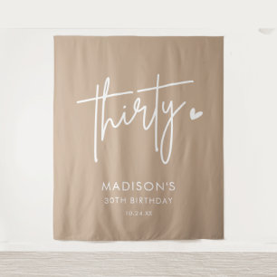 Sand Boho Thirty 30th Birthday Party Photo Booth Tapestry