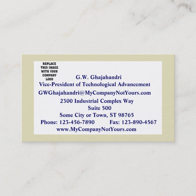 Sand Border Mission Statement Business Card (Front)