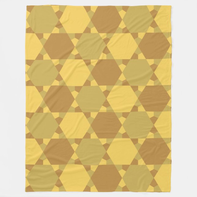 Sand Brown Star Optical Illusion Pattern Fleece Blanket (Front)