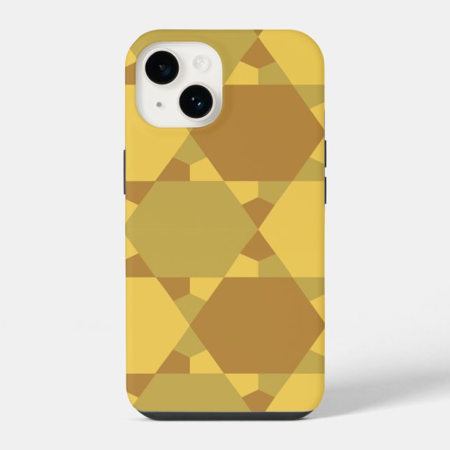 Sand Brown Star Optical Illusion Pattern iPhone Case (Back)