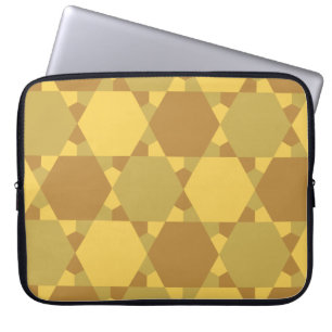 Sand Brown Star Optical Illusion Pattern Laptop Sleeve