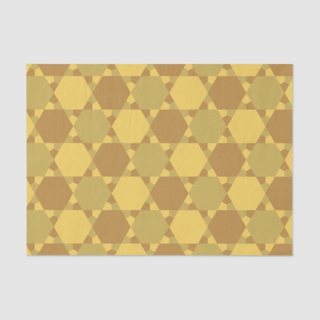 Sand Brown Star Optical Illusion Pattern Tissue Paper (Front)