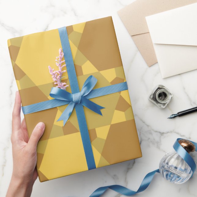 Sand Brown Star Optical Illusion Pattern Wrapping Paper (Gifting)