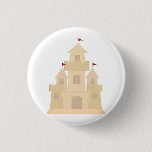 Sand Castle 3 Cm Round Badge