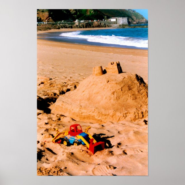 Sand castle and beach poster (Front)