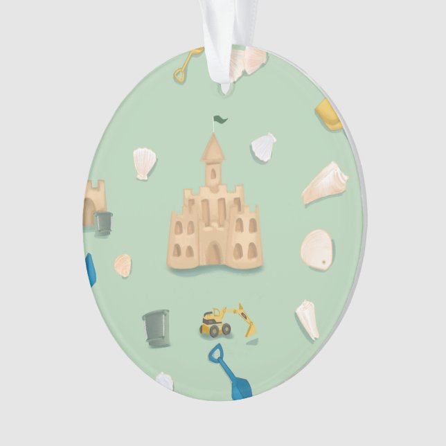 Sand Castle Architect Beach House Personalizable  Ornament (Front)