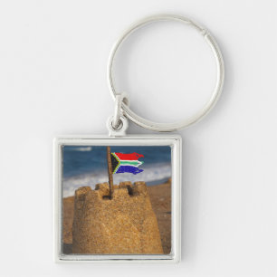 Sand Castle With South African Flag, Umhlanga Key Ring
