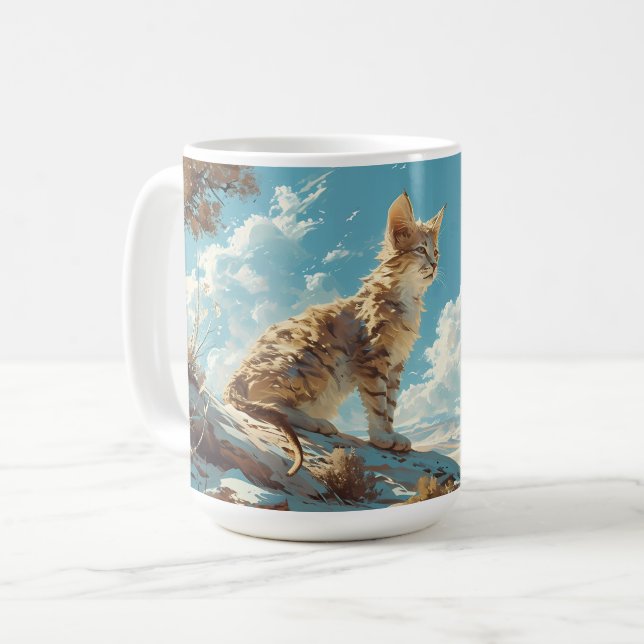 Sand Cat in the Desert Coffee Mug (Front Left)