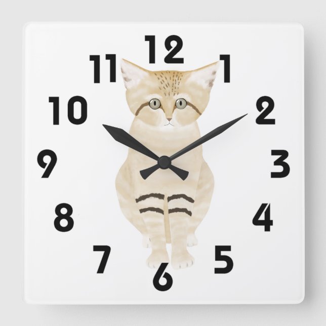 Sand Cat Wall Clock (Front)
