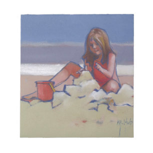 Sand Child Cute little girl playing on beach Notepad