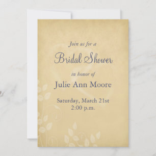 Sand Colour Vintage Hearts Bridal Shower Invitation