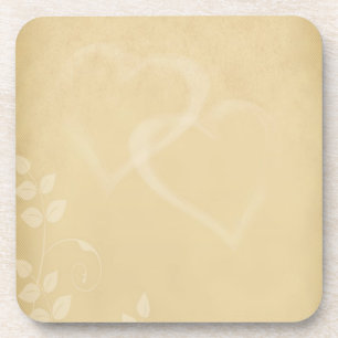 Sand Colour Vintage Hearts Coaster